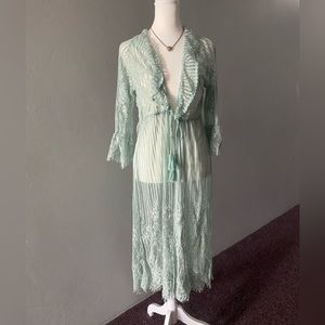 Melograno Lace Beach Cover Up Size Medium Mint Green